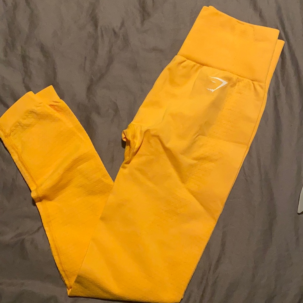 Gymshark mustard yellow vital seem-less leggings